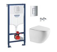 Grohe Pack WC Rapid SL + WC sans bride Swiss Aqua Technologies + Plaque de commande Skate Cosmopolitan (RapidSL-FusionTQ-1)