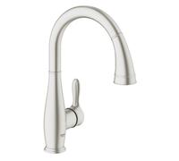 Grohe Mitigeur évier Parkfield, DN 15, bec orientable, bec orientable, Coloris: acier super