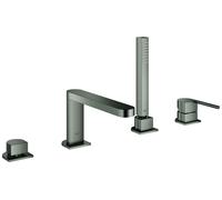 GROHE Plus Combiné monocommande 4 trous pour baignoire, montage sur gorge, saillie 211mm, avec accessoires, 29307AL3, Couleur: graphite dur brossé