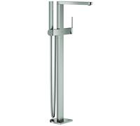 GROHE Plus Mitigeur monocommandé pour bain, à poser au sol, saillie 282mm, hauteur 861-965mm, avec ensemble de douche, 23846DC3, Couleur: acier super