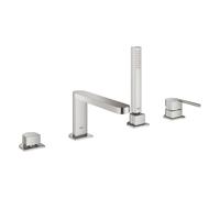 GROHE Mitigeur baignoire Plus 29307DC3, 4 trous, montage sur gorge, saillie 211 mm, acier super