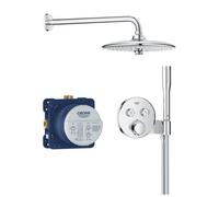 Grohe - Precision SmartControl Set de douche encastrée avec façade thermostatique + Douche de tête + Douchette, chrome (G34878000)