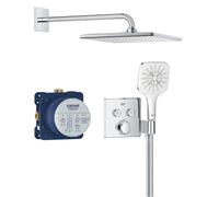 Grohe - Precision SmartControl Set de douche encastrée façade thermostatique + Douche de tête + Douchette 3 jets, chrome (G34876000)