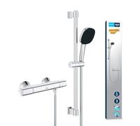 GROHE Ensemble de douche 34237003 – Mitigeur thermostatique, économie d'eau – chromé