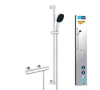 GROHE Precision Trend Mitigeur Thermostatique Douche, Ensemble de Douche 3 jets avec barre 90cm, Economie d'Eau, Flexible 1,75m, Chromé, 34855003