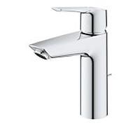 GROHE Mitigeur lavabo QuickFix Start M-Size, garniture de vidage, position médiane froide, chromé