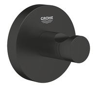 GROHE QuickFix Start, Patère Murale Salle de Bain, Fixations Cachées, Vis et Cheville inclus, Métal, Noir Mat, 411732430
