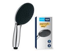 GROHE QuickFix Vitalio Start 110, Douchette Ronde 2 jets (Pluie et Stimulant), Economie d'Eau, Sélection Facile, Procédé Anti-Calcaire, Chromé, 2794610E