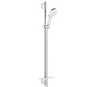 Grohe Rainshower douche match0 26579LS0 blanc lune, barre de douche 900 mm, 3 modes de jet, limiteur de débit 9,5 l / min