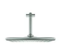 GROHE Douche de tête Rainshower Mono 310 Cube 31x31cm 1 jet bras plafond 14,2cm SuperSteel 26566DC0