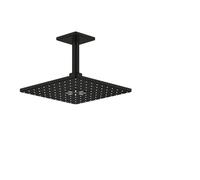 GROHE Rainshower 310 Mono Cube Ensemble de Douche de Tête (Montage Mural, Douche de Tête Économie d’Eau 310 mm avec Bras de Douche 422 mm, Jet PureRain), Forme Carrée, Noir Mat, 265642430