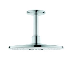 Grohe Rainshower 310 SmartActive Ensemble de douche plafonnier Prise de douche au plafond 142 mm, 2 types de douchette, 26477LS0, Couleur: Blanc Lune