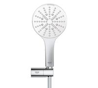 GROHE Rainshower SmartActive 130 Ensemble de douchette - 3 types de jet - rond - avec support - réglable - flexible lisse - 150 cm - chrome/moonwhite 26580ls0