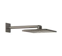 GROHE Rainshower SmartActive 310 Cube Ensemble douche de tête et bras (Montage Mural, Bras de douche horizontal 430 mm, 2 Jets, Économie d’eau), Forme Carrée, Anthracite Brossé, 26479AL0