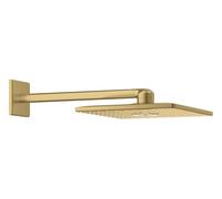 GROHE Rainshower SmartActive 310 Cube Ensemble Douche de Tête et Bras de douche (Montage Mural, Bras horizontal 430 mm, 2 Jets, Économie d’eau), Forme Carrée, Gold Brossé, 26479GN0