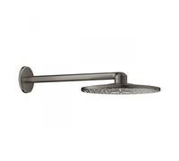 GROHE Set de douche de tête Rainshower 26475AL0 Graphite dur brossé, bras 430 mm, 2 types d'acier