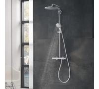 Grohe Rainshower système de douche 26647000 chromé , avec thermostat apparent, bras de douche 45cm pivotante