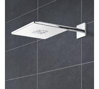Grohe Rainshower Douche de tête 31cm SmartActive carré mural avec 2 jets Blanc/chrome 26479ls0