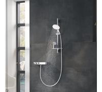 Grohe Rainshower douche match0 26592LS0 blanc lune, 600 mm, 3 modes de jet, limiteur de débit 9,5 l / min