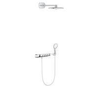GROHE Rainshower SmartControl Ensemble de douche pluie apparent - douche de tête 36cm - douchette ronde 11.5 - bras mural 45cm - chrome/blanc 26443LS0