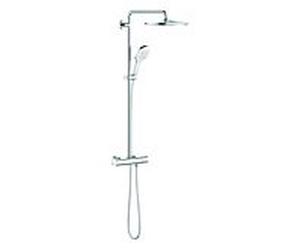 Grohe Rainshower système de douche 26647LS0 blanc de lune, avec thermostat AP, le bras de douche est orientable 45cm