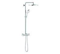 Grohe Rainshower système de douche 26648LS0 blanc lune, avec thermostat AP, bras de douche 45cm pivotante