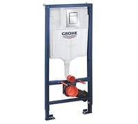 GROHE Rapid SL, bâti-support WC 3 en 1, hauteur 1,13m | Set avec réservoir, plaque de commande et raccord, montage facile, usage universel (chrome, 39501000)