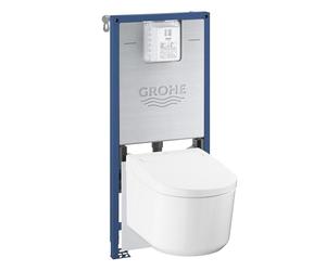 GROHE Rapid SLX Pack bâti WC 4 en 1, Prise de courant intégrée, WC lavant complet Sensia, Supports muraux, Set d'isolation phonique pour WC, Régulateur de débit inclus, 36509SH0