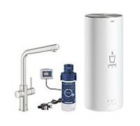 Grohe Red duo robinet de cuisine 30325DC1 supersteel, taille L, bec en L, avec chaudière