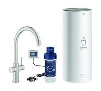Grohe Red Duo mélangeur de cuisine 30079DC1 supersteel, taille L, bec en C, avec chaudière
