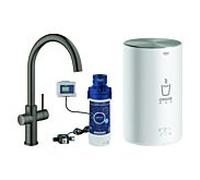 Grohe Red mitigeur d'évier 30083AL1 graphite dur brossé, taille M, avec chaudière