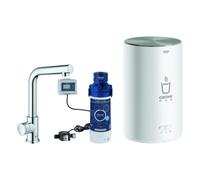 Grohe GROHE Robinet monostable rouge et chaudiÃšre taille M, L- Sortie de chaudiÃšre, Coloris: chrome - 30339001