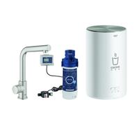 Grohe robinet de Red 30339DC1 supersteel, taille M, avec robinet de colonne et chaudière