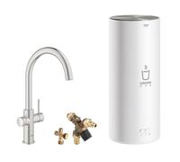 GROHE Red New Robinet d'eau bouillante 3-en-1 avec bec C et chauffe-eau L-size inox 30031DC1