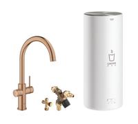 GROHE Red Robinet de cuisine - haut - bec c - avec chauffe-eau taille l - Warm Sunset brossé 30031DL1