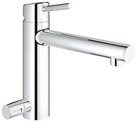 Grohe Robinet de Cuisine Concetto Bec Medium Plage de Rotation de 140° Starlight Basse Pression Vanne d'Arrêt 31209001 (Import Allemagne)
