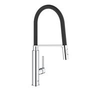Mitigeur évier FEEL GROHE 31489000 - bec col de cygne - douchette 2 jets - noir
