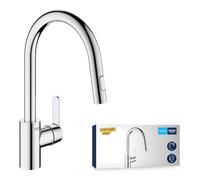 Mitigeur évier - douchette extractible - bec rotatif - chromé - Get GROHE