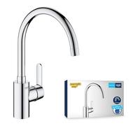 GROHE Robinet de cuisine évier Get, zone rotation 150°, installation et nettoyage facile, robinet avec conduit sans plomb et nickel, chromé, 31494001 (Import Allemagne)