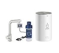 Grohe robinet de Red 30339DC1 supersteel, taille M, avec robinet de colonne et chaudière