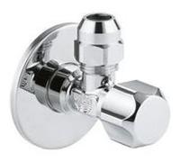 Grohe vanne d'équerre 22023000 2000 /2" x 3/8", chromé , rosette, auto-étanche, raccord à compression