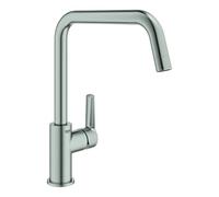 Mitigeur évier START GROHE 30470DC0 QuickFix Plus - bec haut- rotation 150° - inox brossé