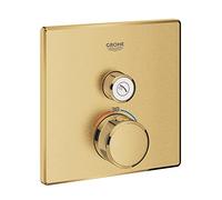 Grohe Robinet thermostatique encastrable avec 1 clé, partie extérieure uniquement, Grohtherm SmartControl Serie, 15,8 x 4,3 x 15,8 cm, or brossé (type : 29123GN0)