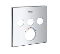 GROHE Rosace pour thermostat à encastrer SmartControl 49042000 – carré, 3 vannes d'arrêt, chromé