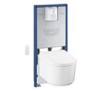GROHE Rapid SLX Pack bâti WC 4 en 1, Prise de courant intégrée, WC lavant complet Sensia, Supports muraux, Set d'isolation phonique pour WC, Régulateur de débit inclus, 36509SH0