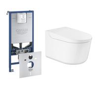 Grohe Sensia QuickFix Pack WC - reservoir encastrable avec raccord électrique - raccord wc japonais - sans bride - avec abattant - blanc brillant 36507SH0/39598000