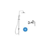 /grohe set de douche avec mitigeur + douchette 3 jets barre avec curseur + douche de tête xxl 254 mm chrome