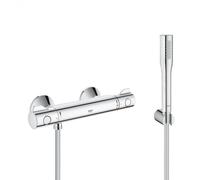 Grohe - Set de douche Mitigeur thermostatique Grohtherm 800 + Douchette stick 1 jet Euphoria Cosmopolitan, Chrome (34558000-Euphoria)