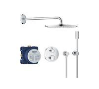 Grohe Grohtherm colonne de douche 34731000 chrome, avec mitigeur thermostatique encastré, bras de douche 422mm