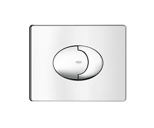 GROHE Skate Air, plaque de commande pour réservoir, double touche | Plaque de commande WC, chasse interruptible, raccord pneumatique EasyConnect, montage facile (chrome, 38506000)